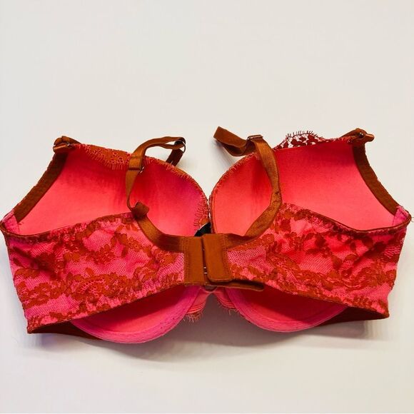 Victoria's Secret Very Sexy Push‎ Up Bra Pink Lace Rhinestone Bling Size 36D - Picture 3 of 6